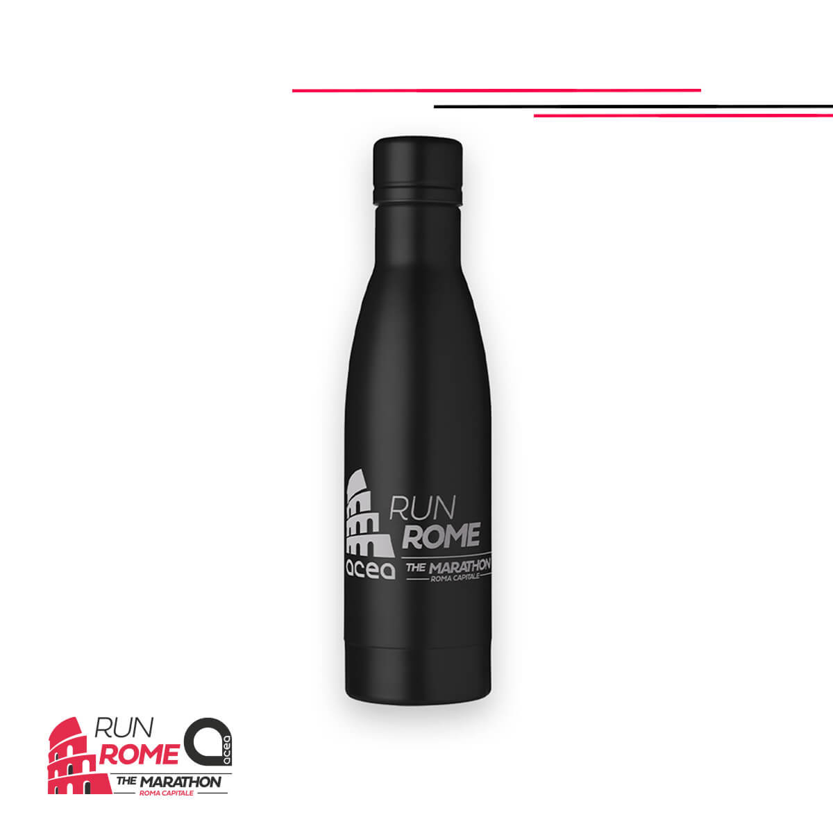 Insulated Water Bottle - Black with "Logo" design