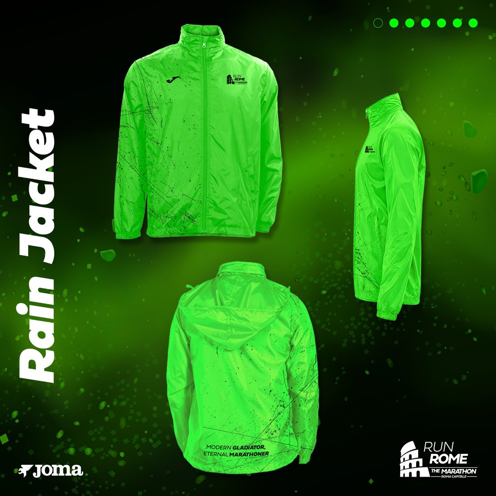 Green rain jacket